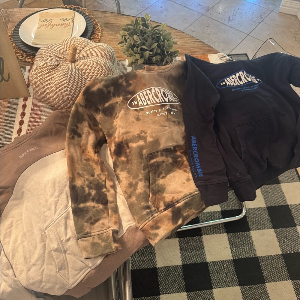 Abercrombie Kids Tie-Dye and Black Sweatshirts